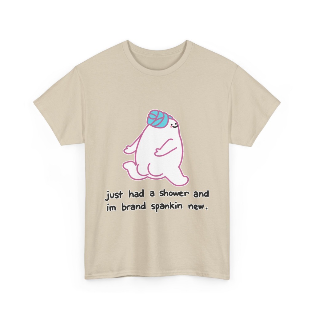 T-Shirt: Shower Blob 'Brand Spankin' New' Graphic