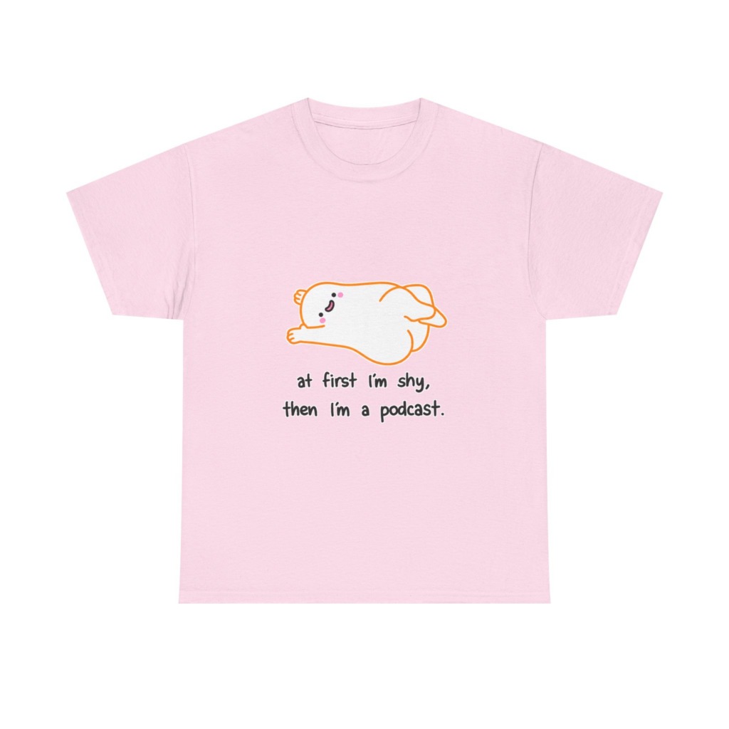 T-Shirt with Shy Podcast Creature Graphic