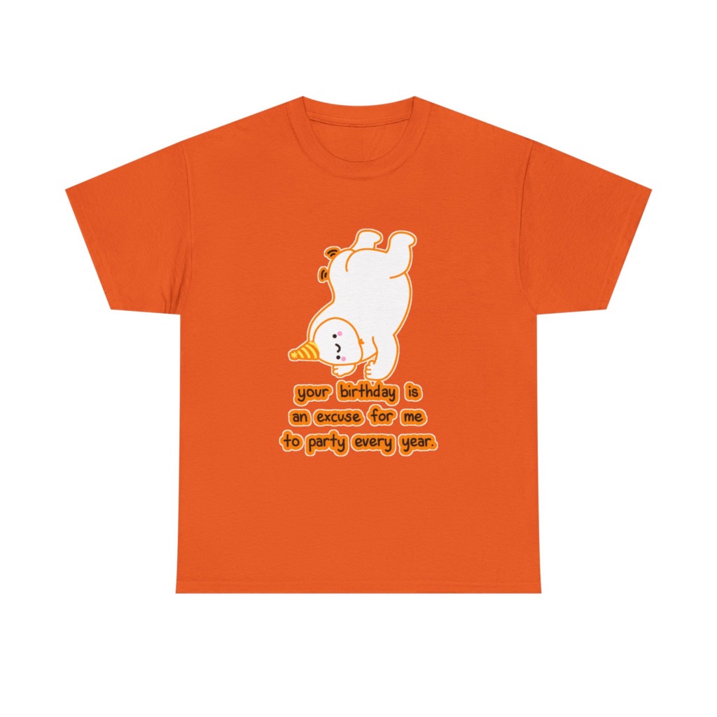 T-Shirt: Playful Handstand Bear Birthday Quote