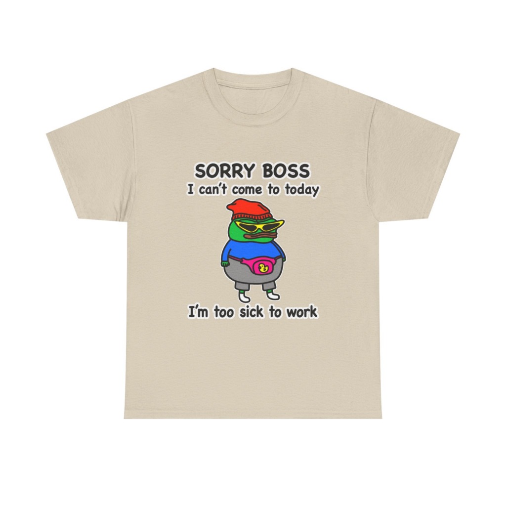Pepe the Frog Sorry Boss Sick Day Graphic T-Shirt