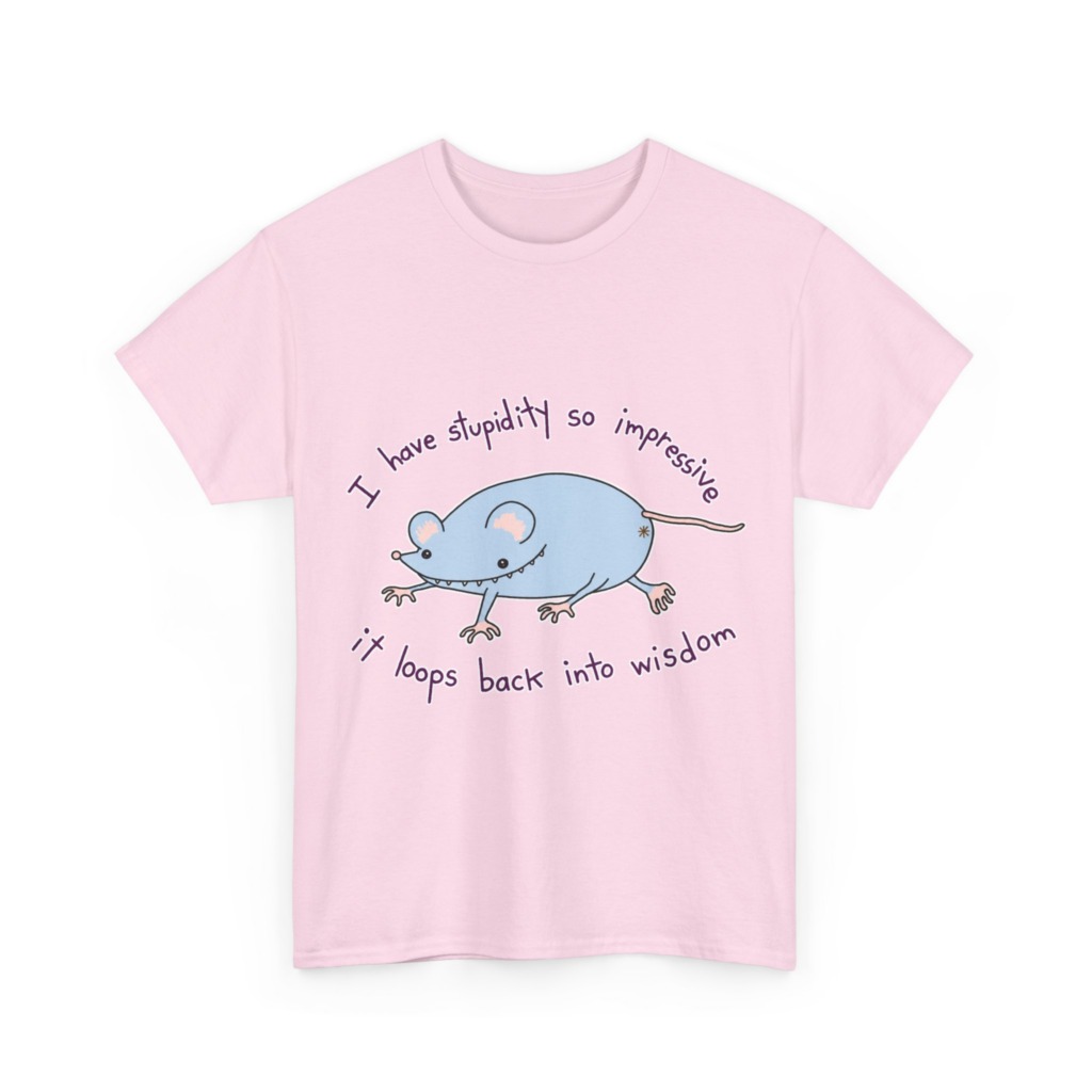 Cartoon Mouse 'Stupidity' Graphic T-Shirt