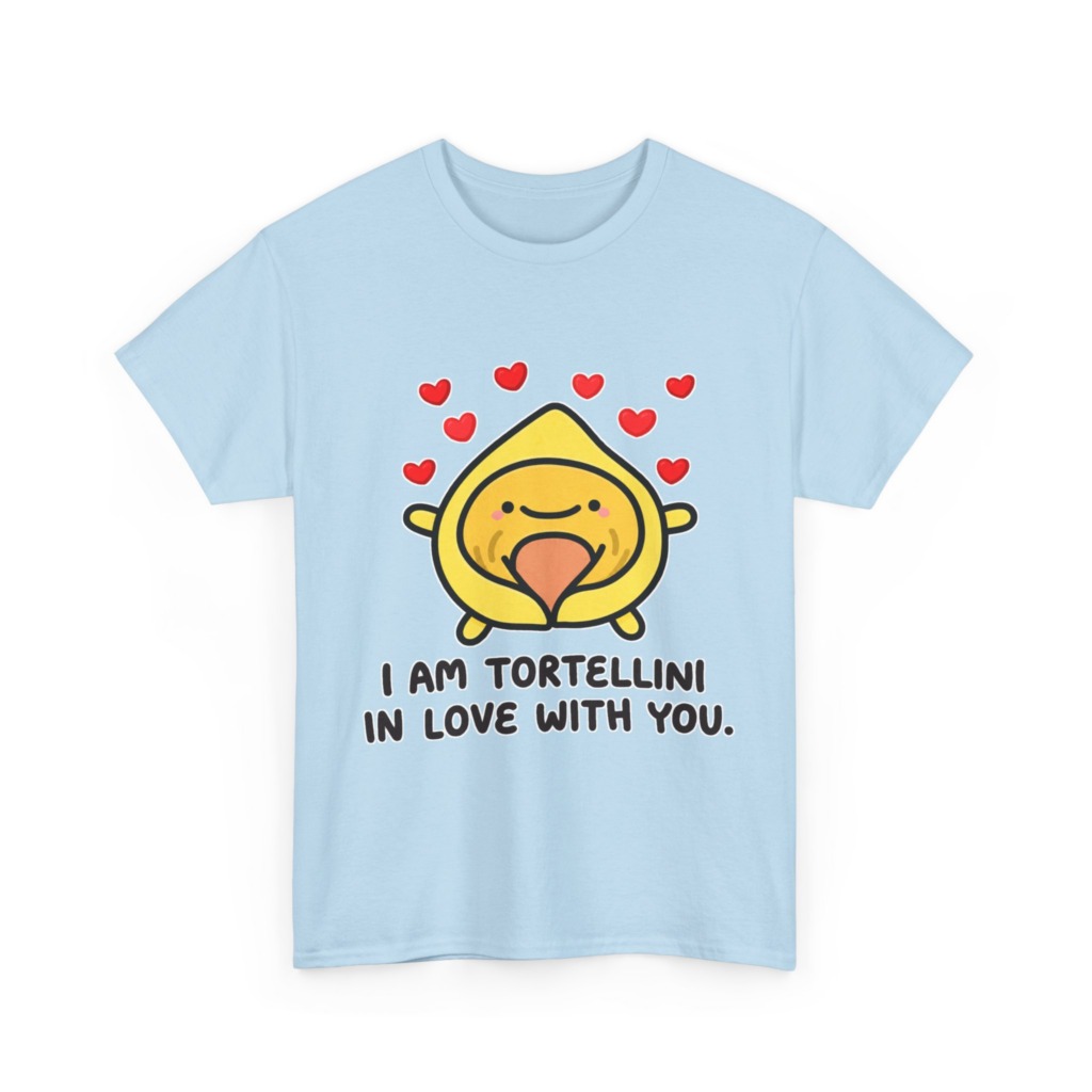 T-Shirt with Tortellini in Love Graphic