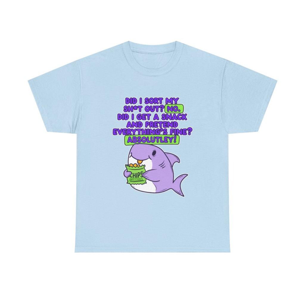 T-Shirt: Shark Eating Chips Funny Quote