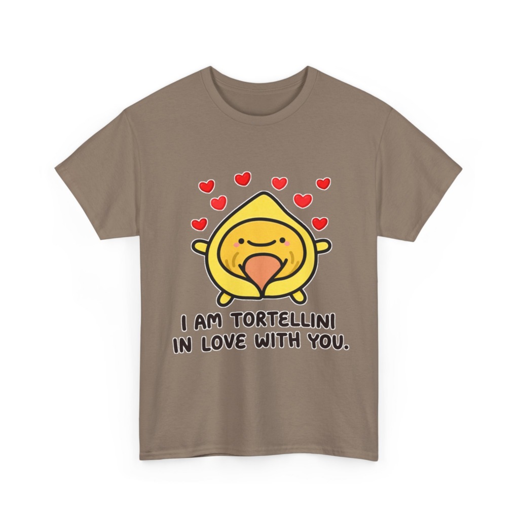 T-Shirt with Tortellini in Love Graphic