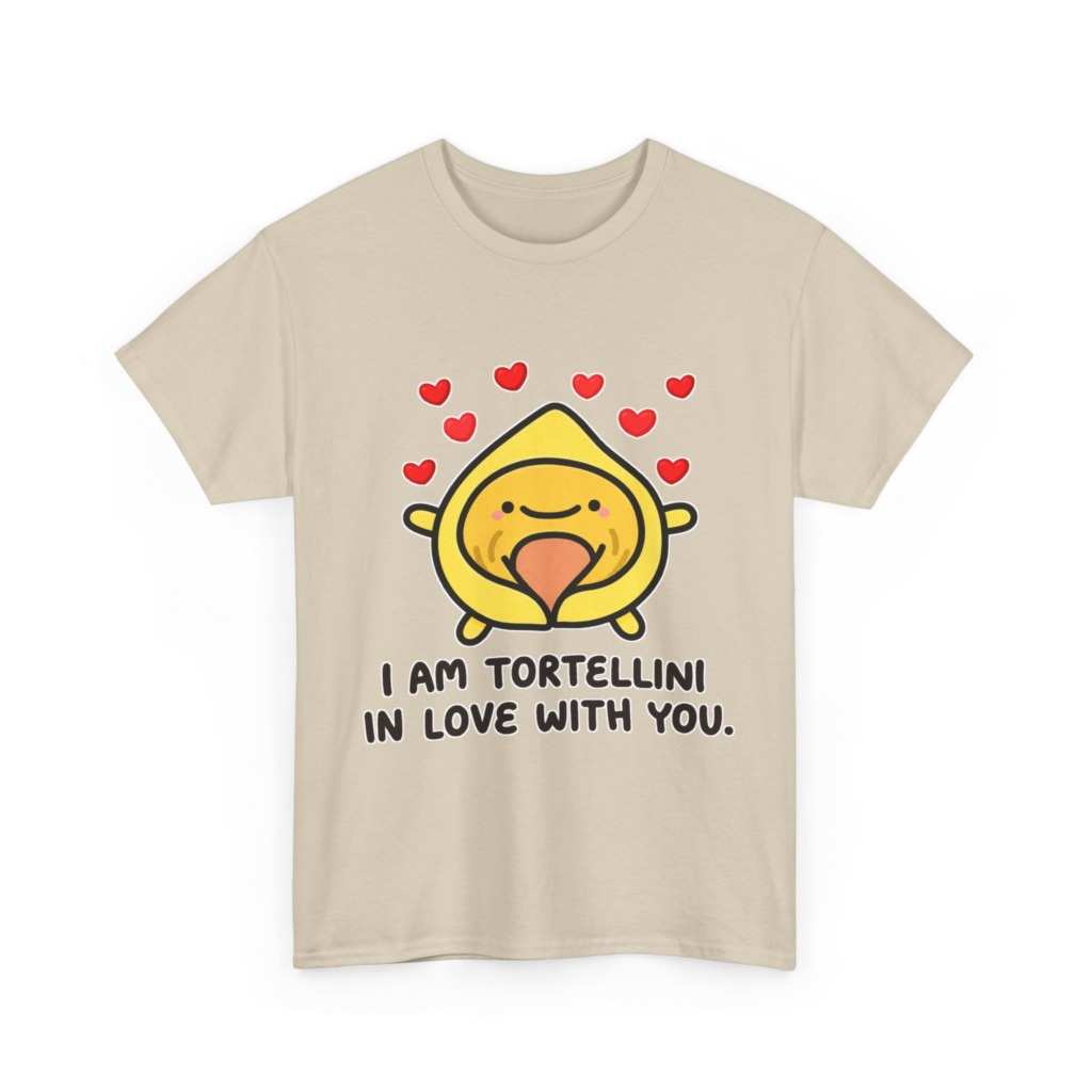 T-Shirt with Tortellini in Love Graphic
