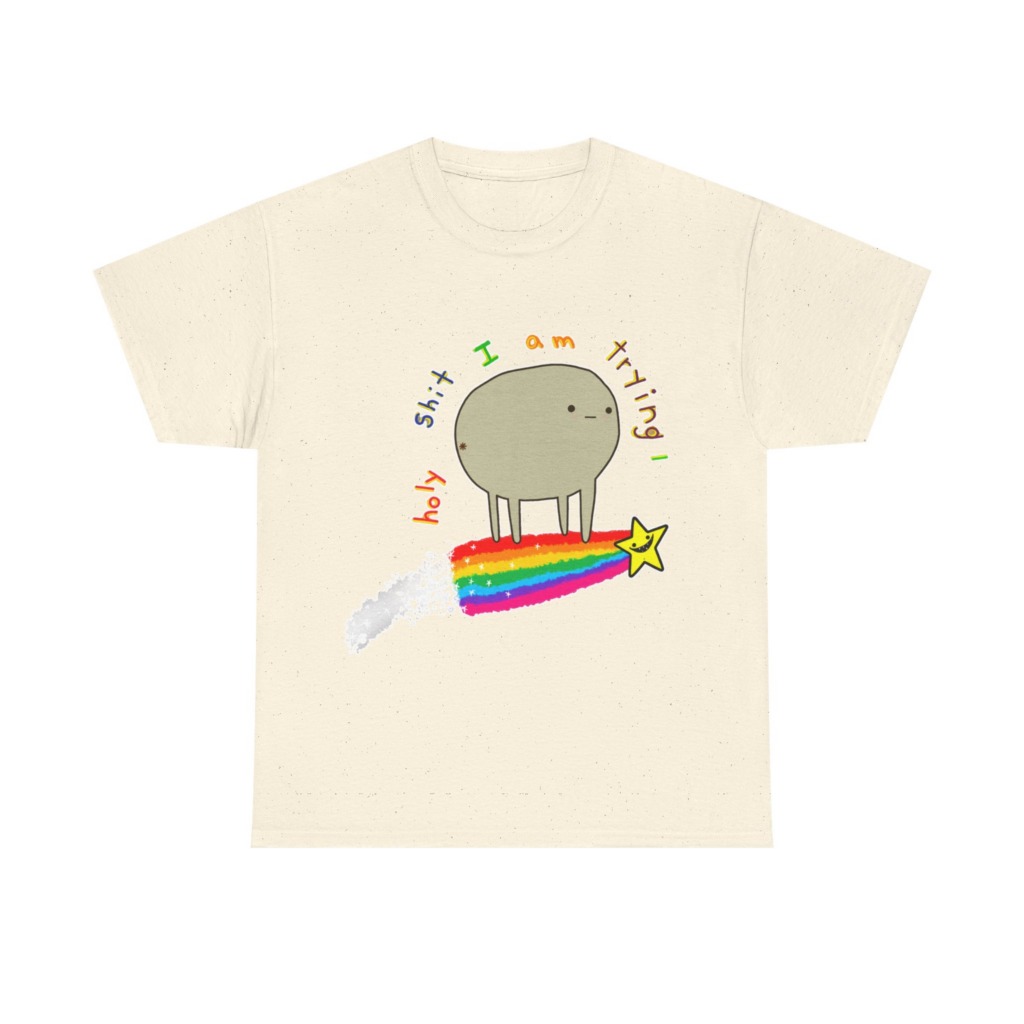 'I Am Trying' Blob Rainbow Graphic Tee
