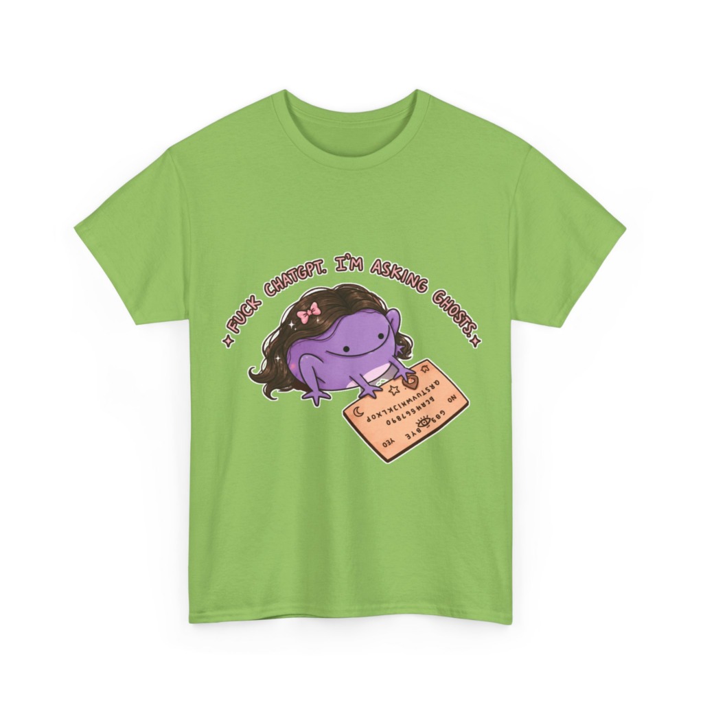 T-Shirt: Purple Frog 'Fuck ChatGPT' Ouija Design