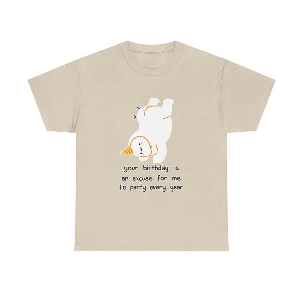 White Upside Down Party Character T-Shirt