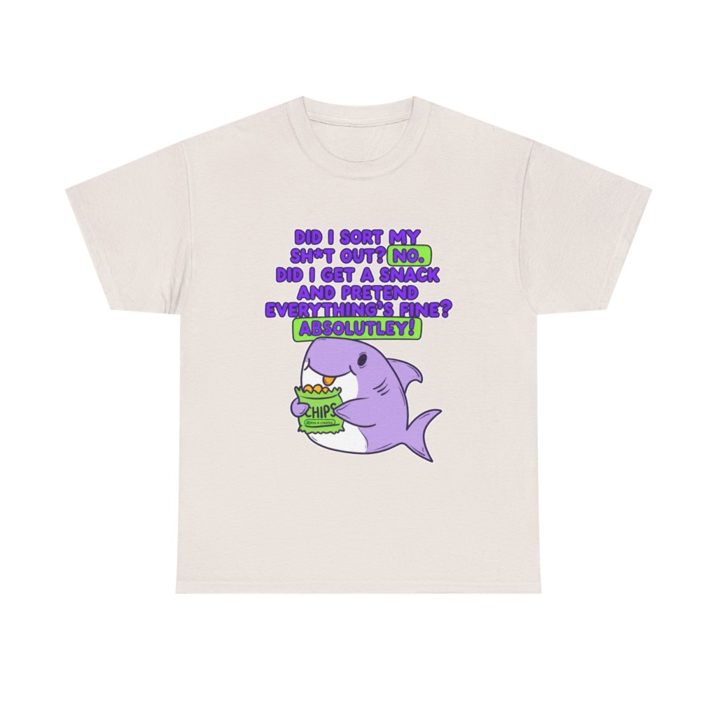 T-Shirt: Shark Eating Chips Funny Quote
