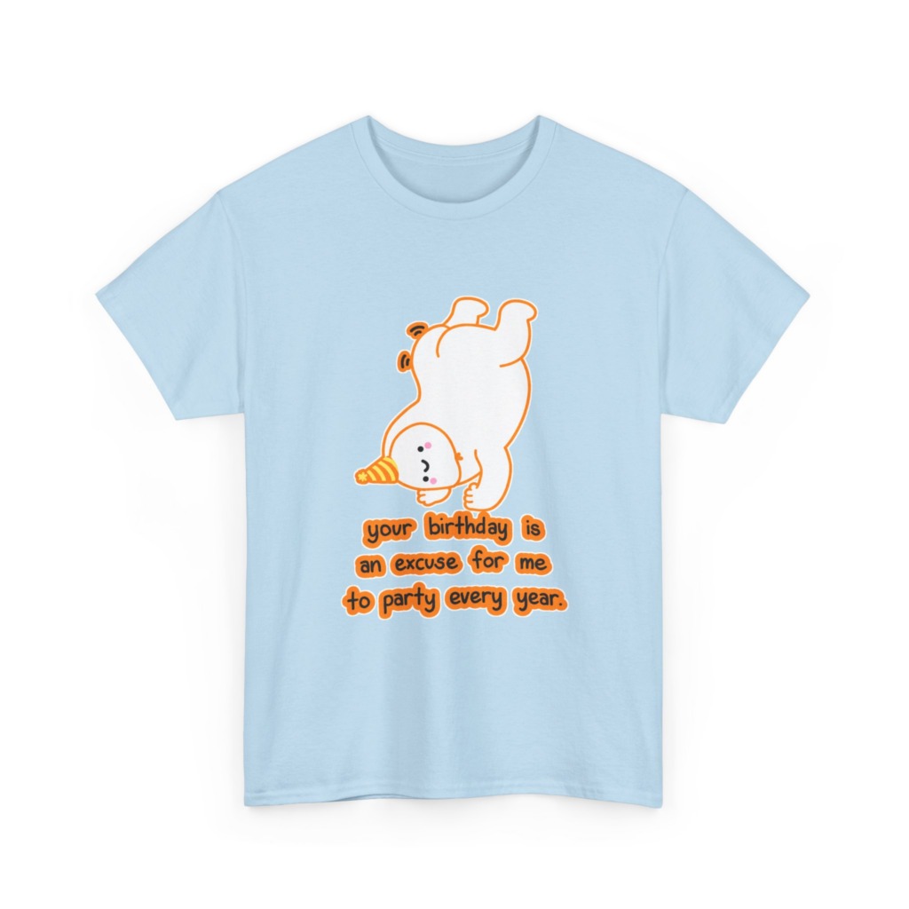 T-Shirt: Playful Handstand Bear Birthday Quote