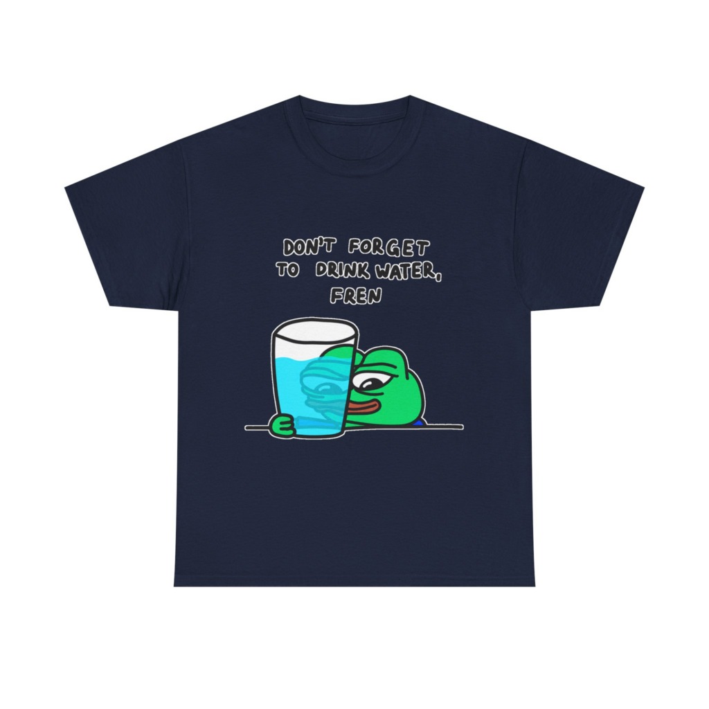 Graphic Tee: Pepe 'Don't Forget Water, Fren' Print