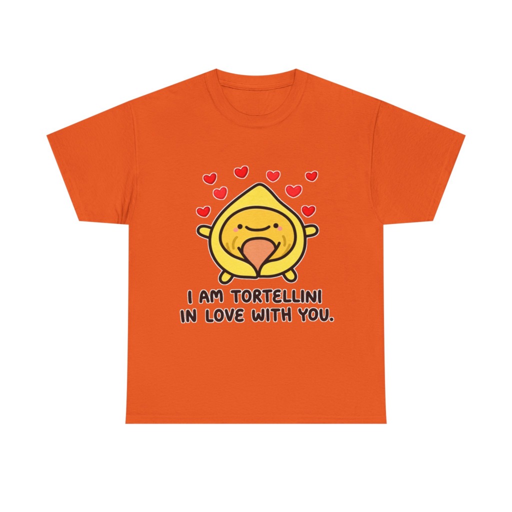 T-Shirt with Tortellini in Love Graphic