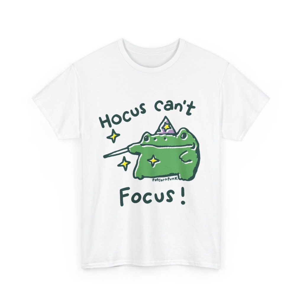 "Hocus Can't Focus!" Wizard Frog T-Shirt