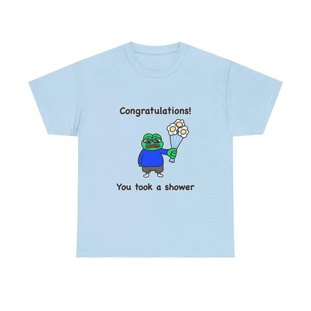 Pepe the Frog Shower Celebration Graphic T-Shirt