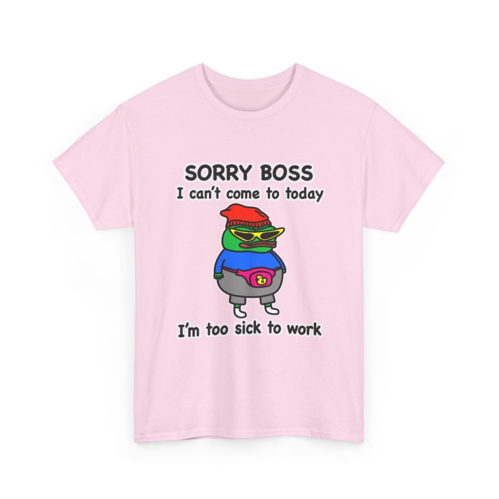 Pepe the Frog Sorry Boss Sick Day Graphic T-Shirt