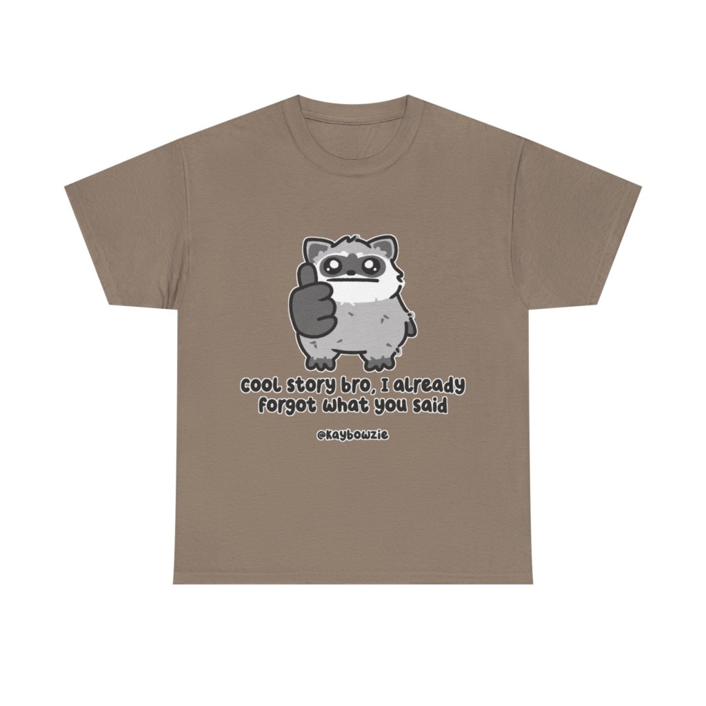 Sarcastic Raccoon 'Cool Story Bro' Graphic Tee