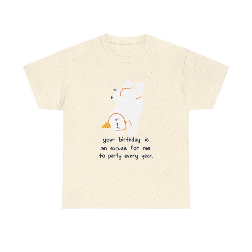 White Upside Down Party Character T-Shirt