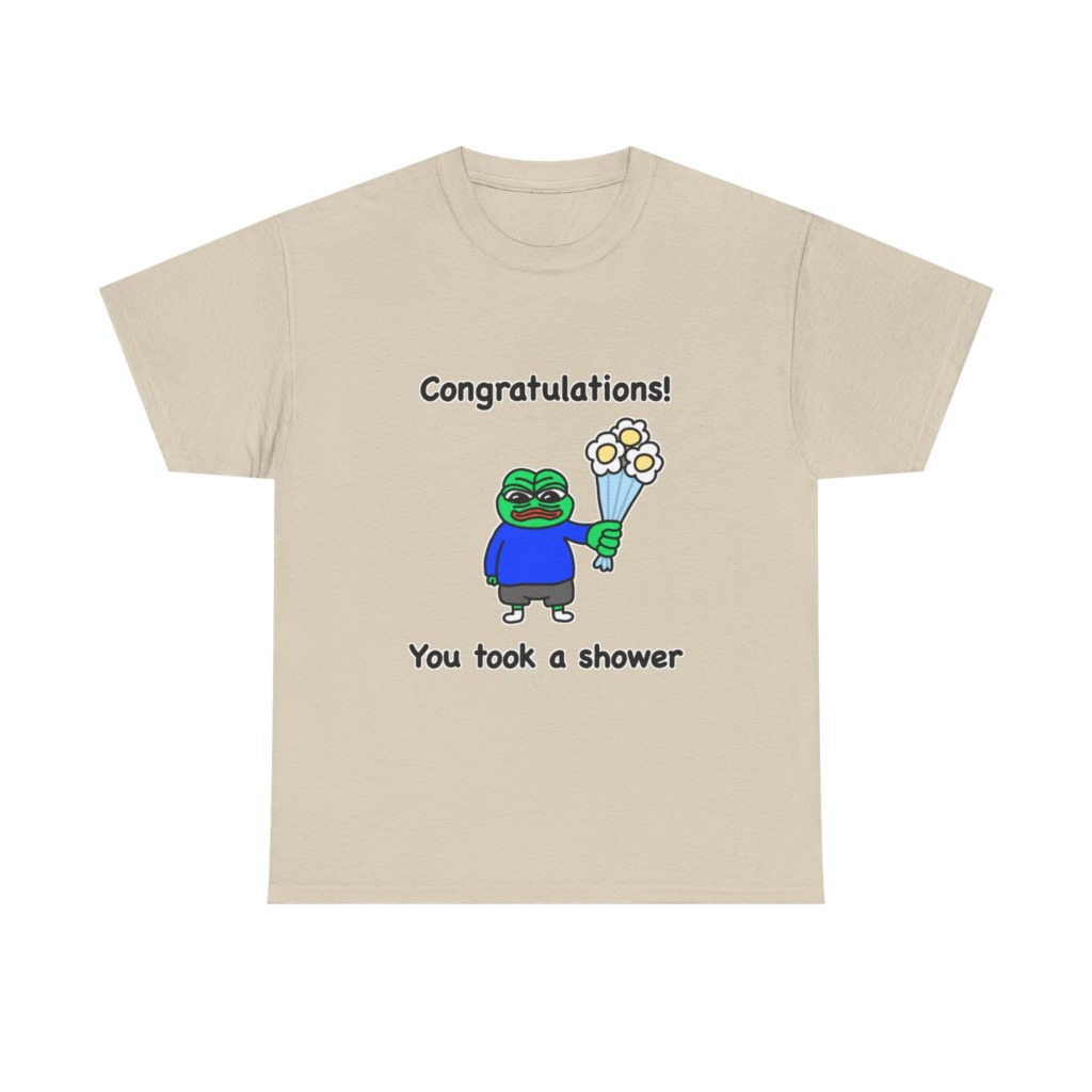 Pepe the Frog Shower Celebration Graphic T-Shirt
