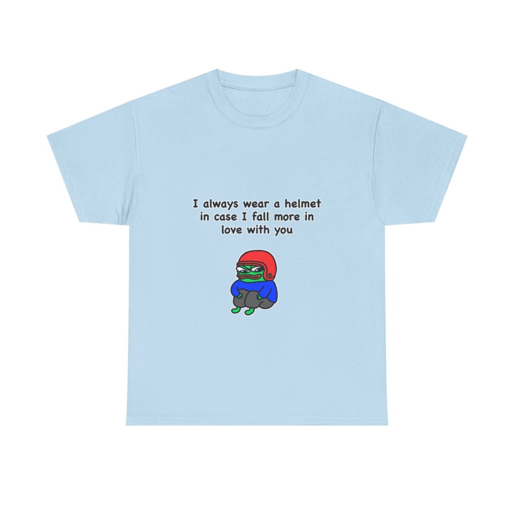 T-Shirt: Helmet-Wearing Pepe Frog Love Quote