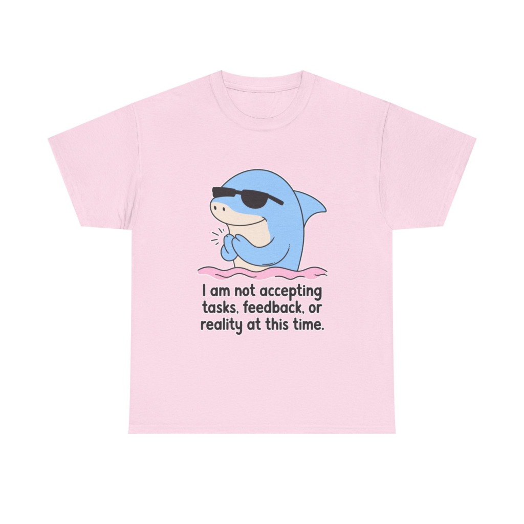 T-Shirt: Cool Dolphin Not Accepting Reality Print