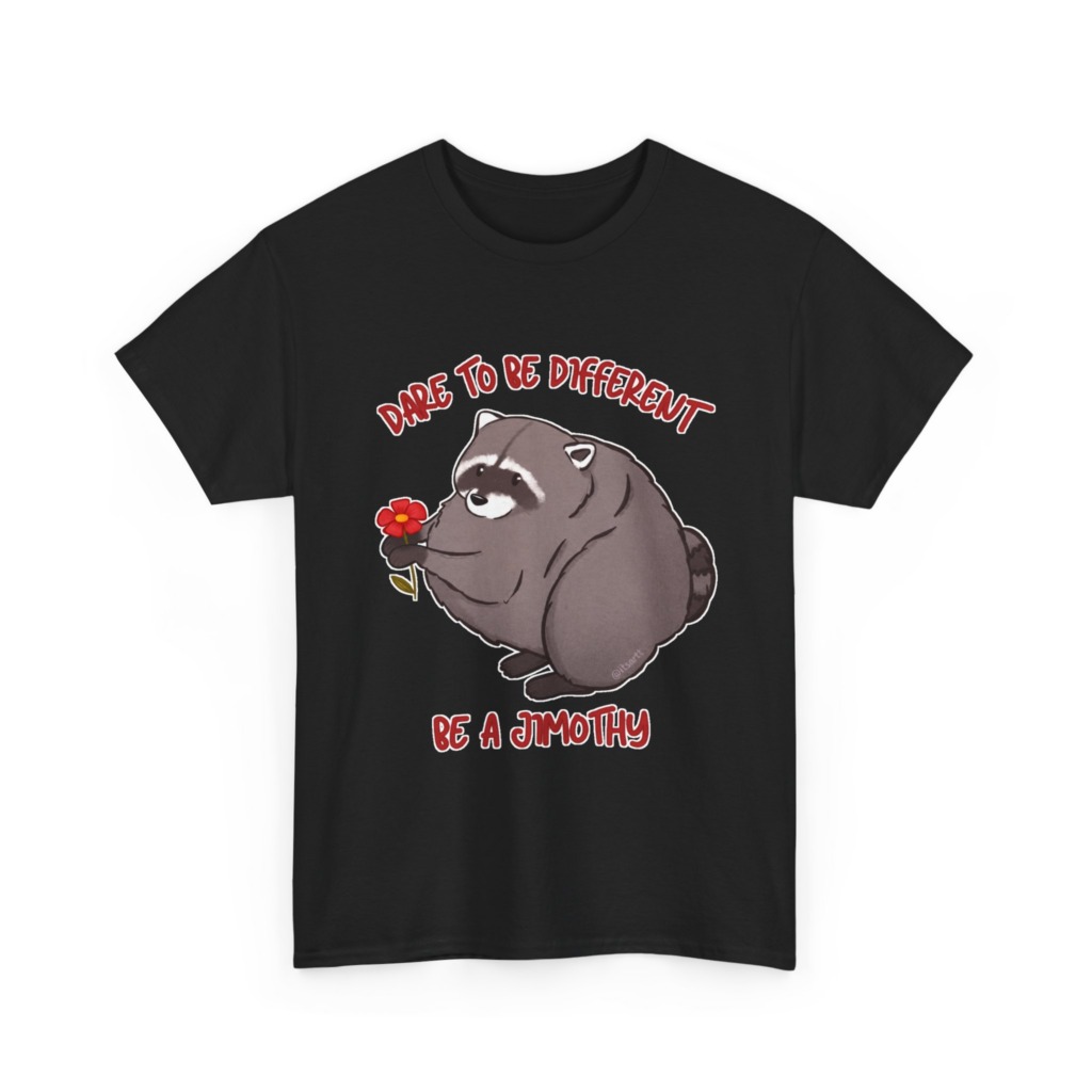 Raccoon T-Shirt: Jimothy with Flower Graphic Print