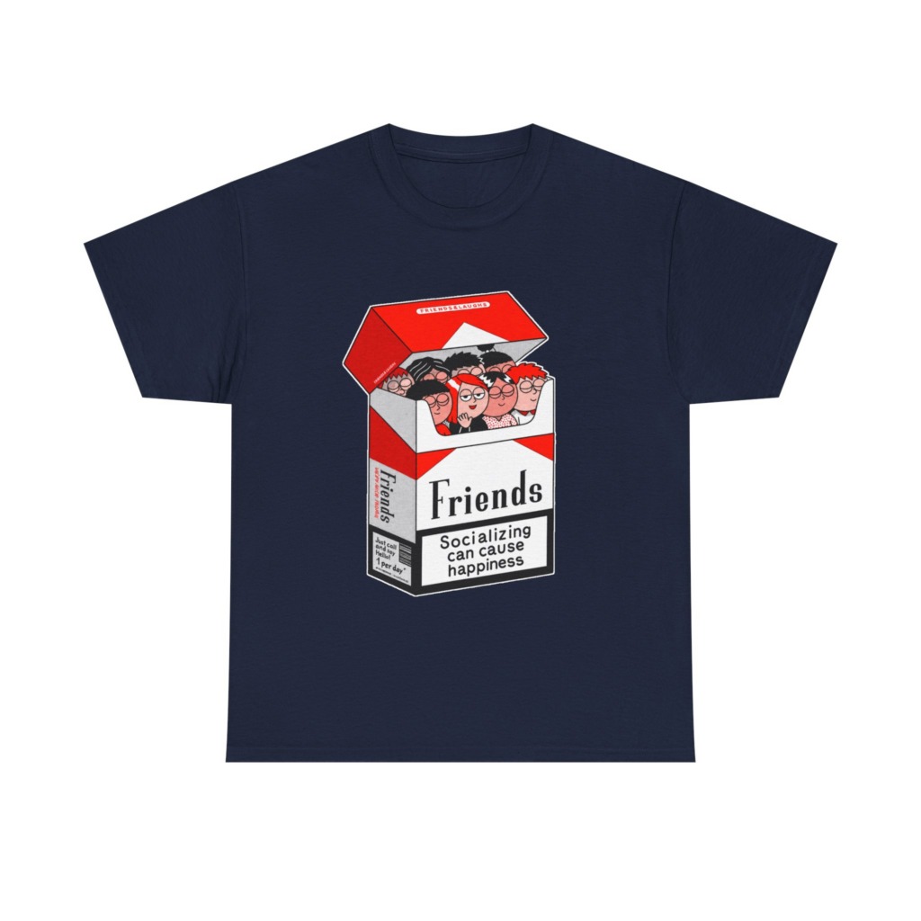 Graphic Tee: Friends Socializing Cigarette Pack