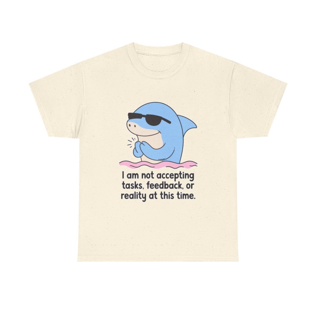 T-Shirt: Cool Dolphin Not Accepting Reality Print