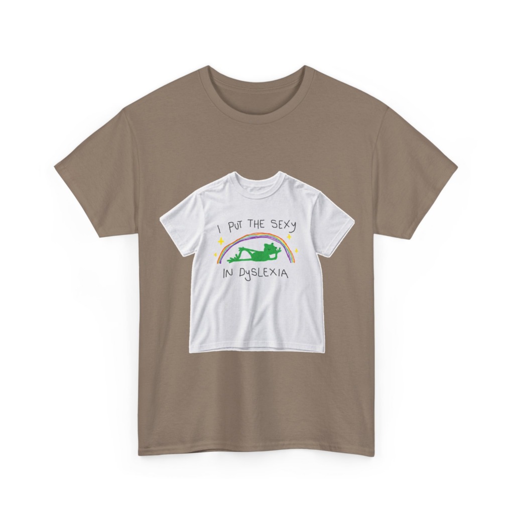 White 'I Put The Sexy In Dyslexia' Frog T-Shirt
