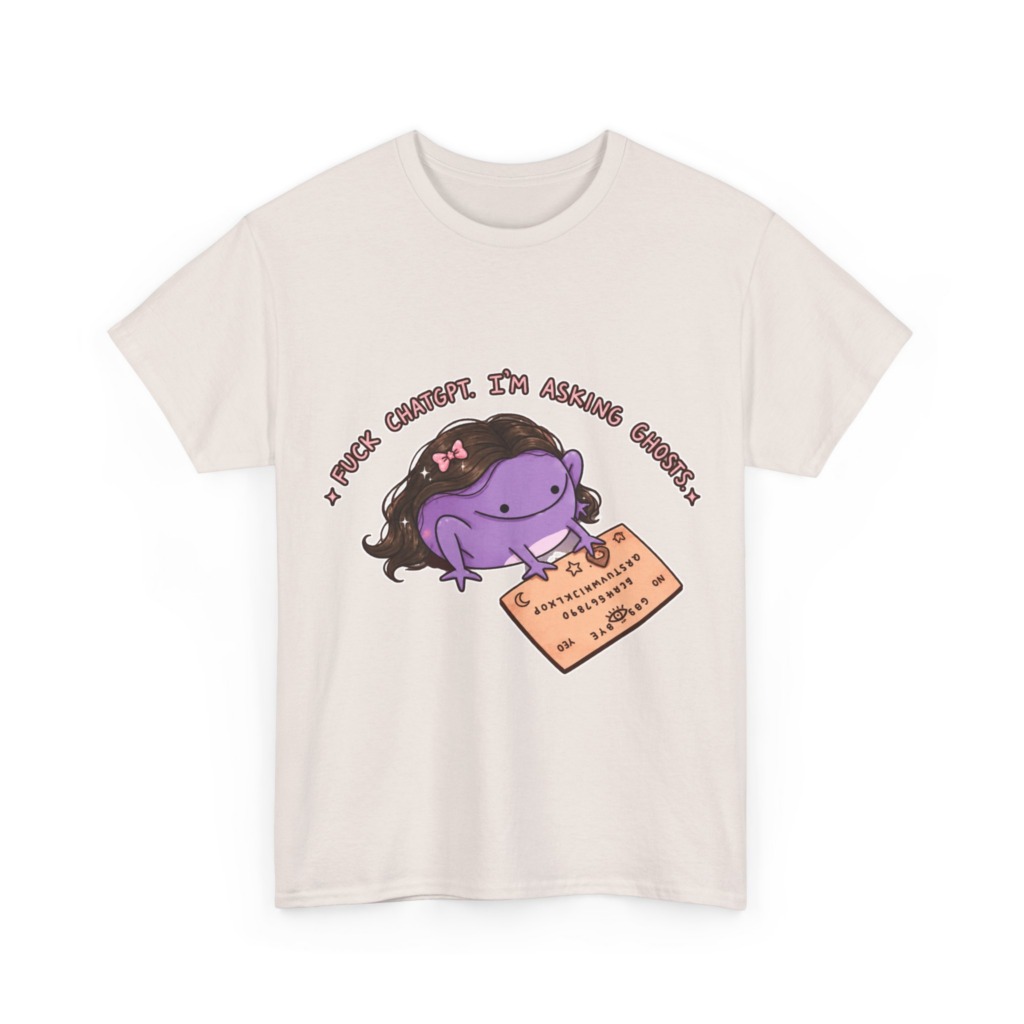 T-Shirt: Purple Frog 'Fuck ChatGPT' Ouija Design