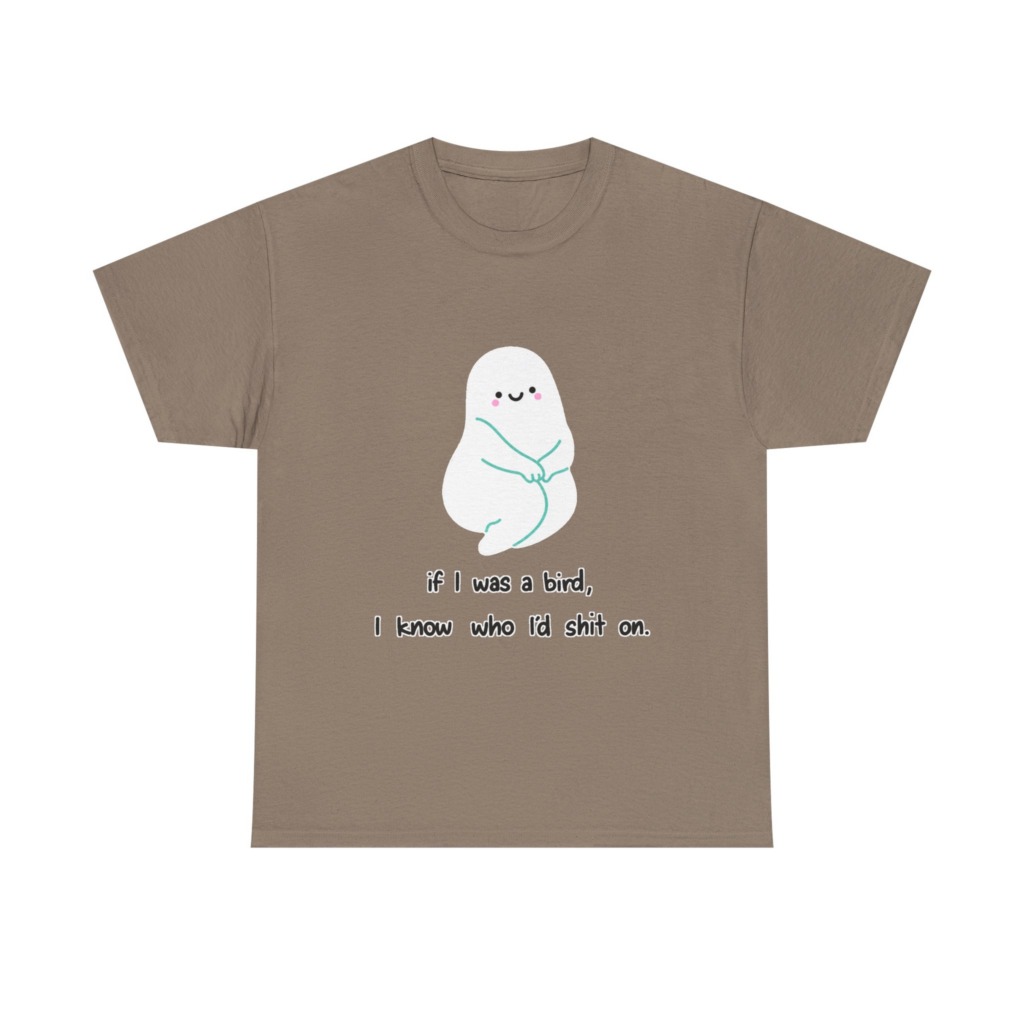 Playful Ghost 'If I Was a Bird' Quote T-Shirt