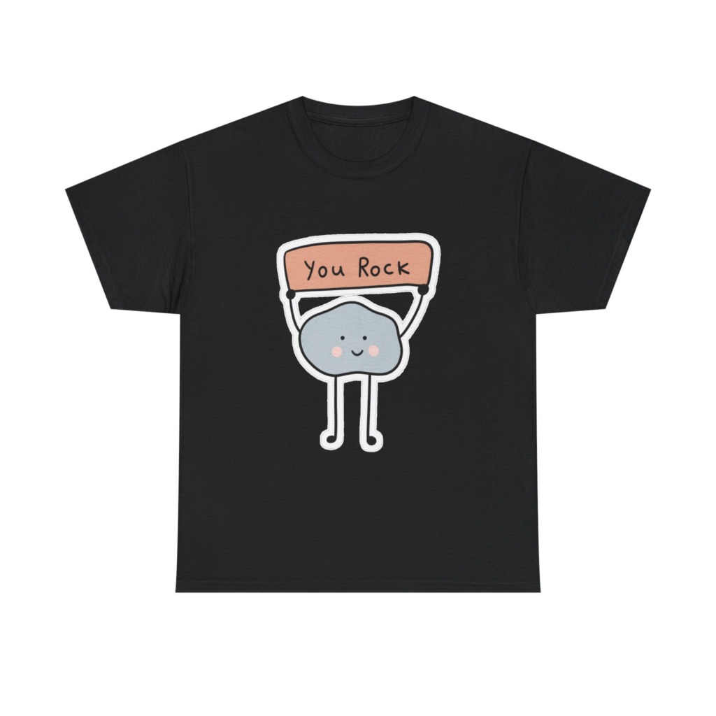 T-Shirt with Cute "You Rock" Cartoon Rock Design