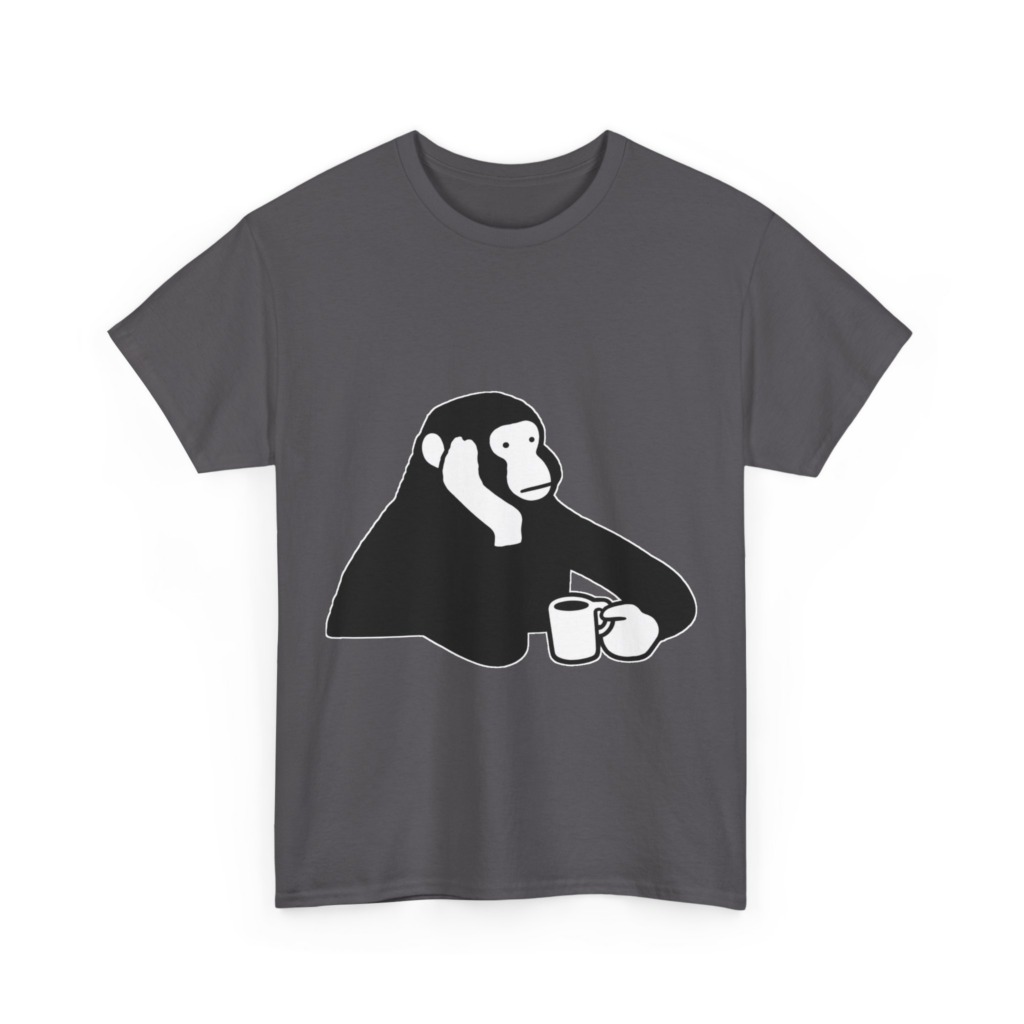 T-Shirt: Chimp with Coffee Mug Graphic