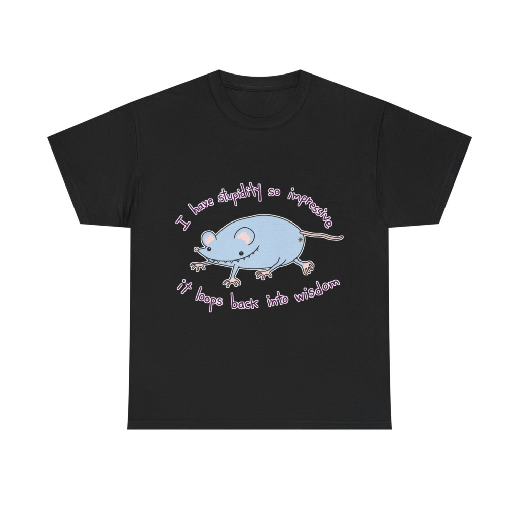 Cartoon Mouse 'Stupidity' Graphic T-Shirt