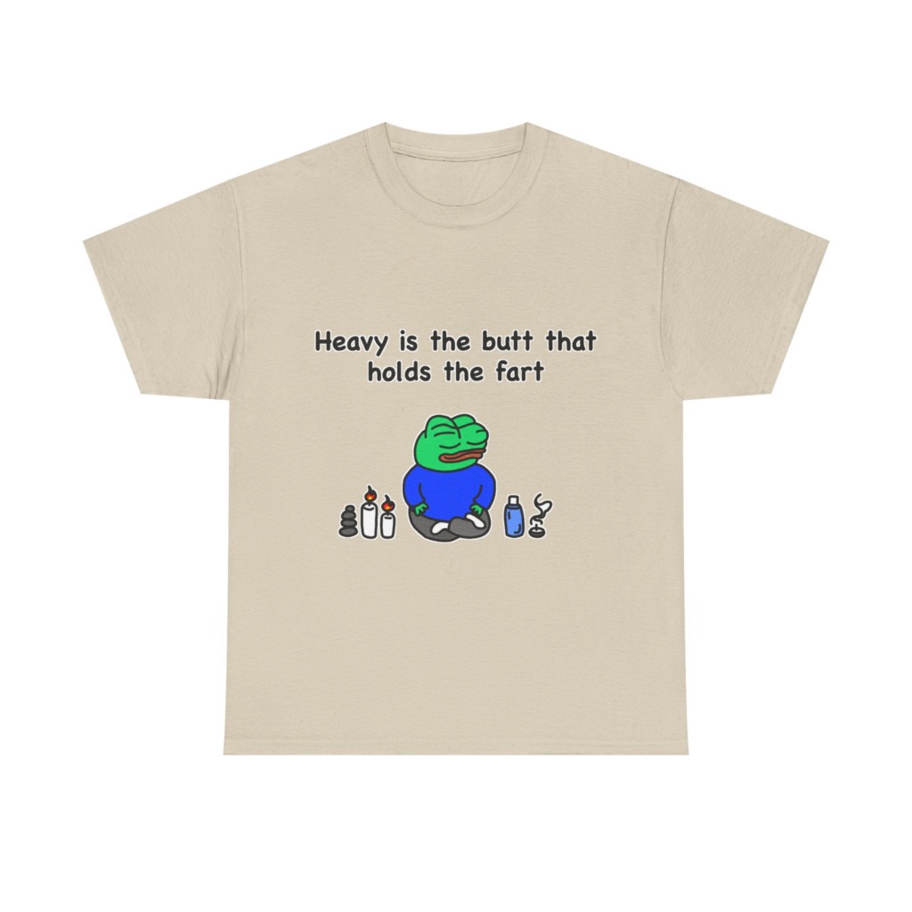 T-Shirt: Meditating Pepe Frog 'Heavy is the Butt'