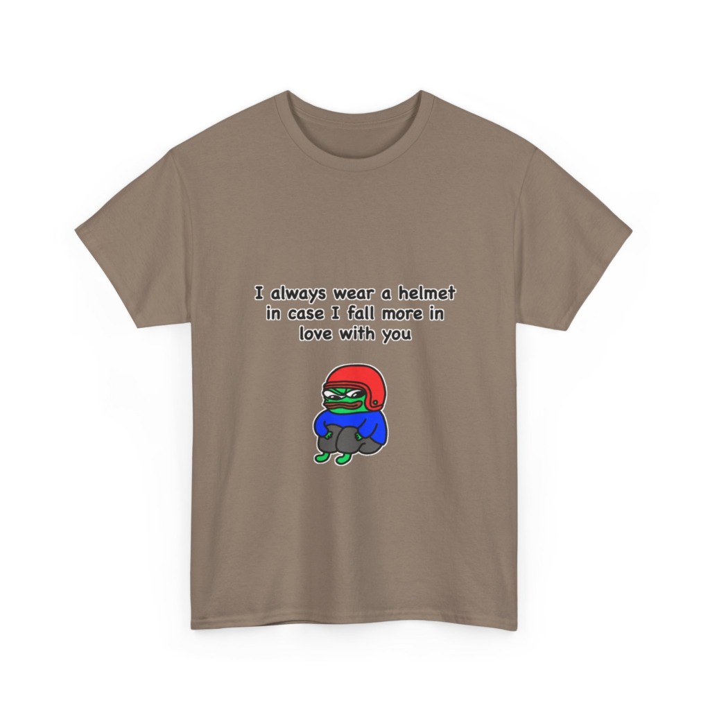 T-Shirt: Helmet-Wearing Pepe Frog Love Quote