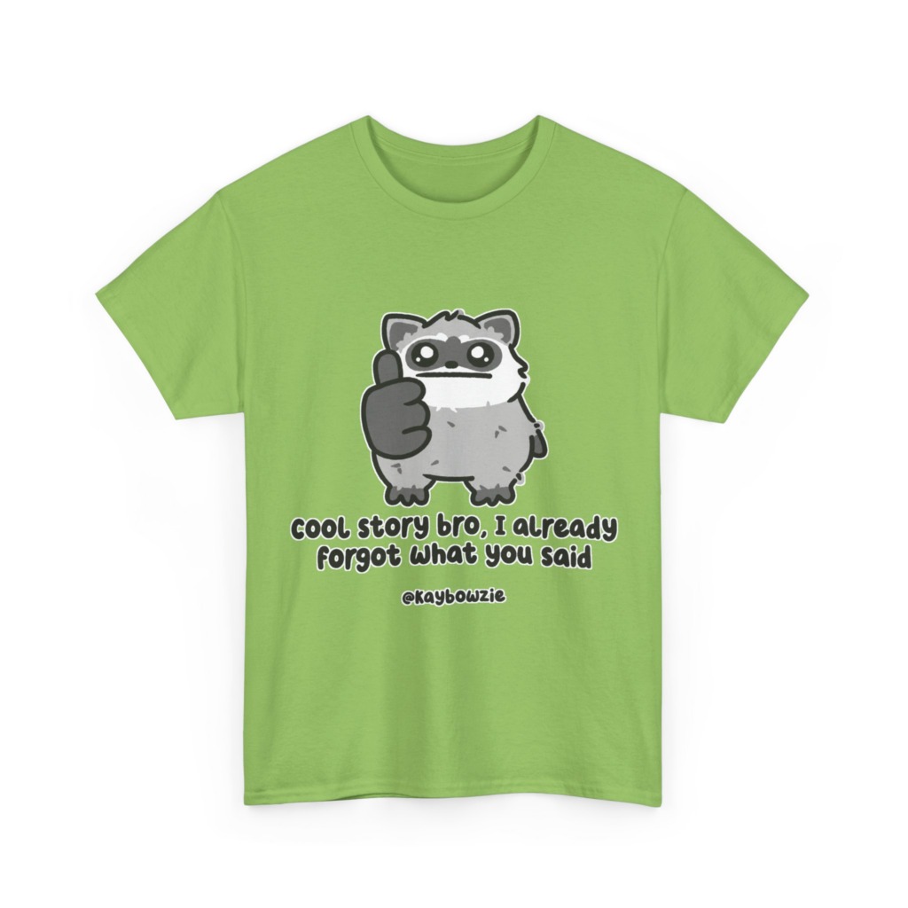 Sarcastic Raccoon 'Cool Story Bro' Graphic Tee