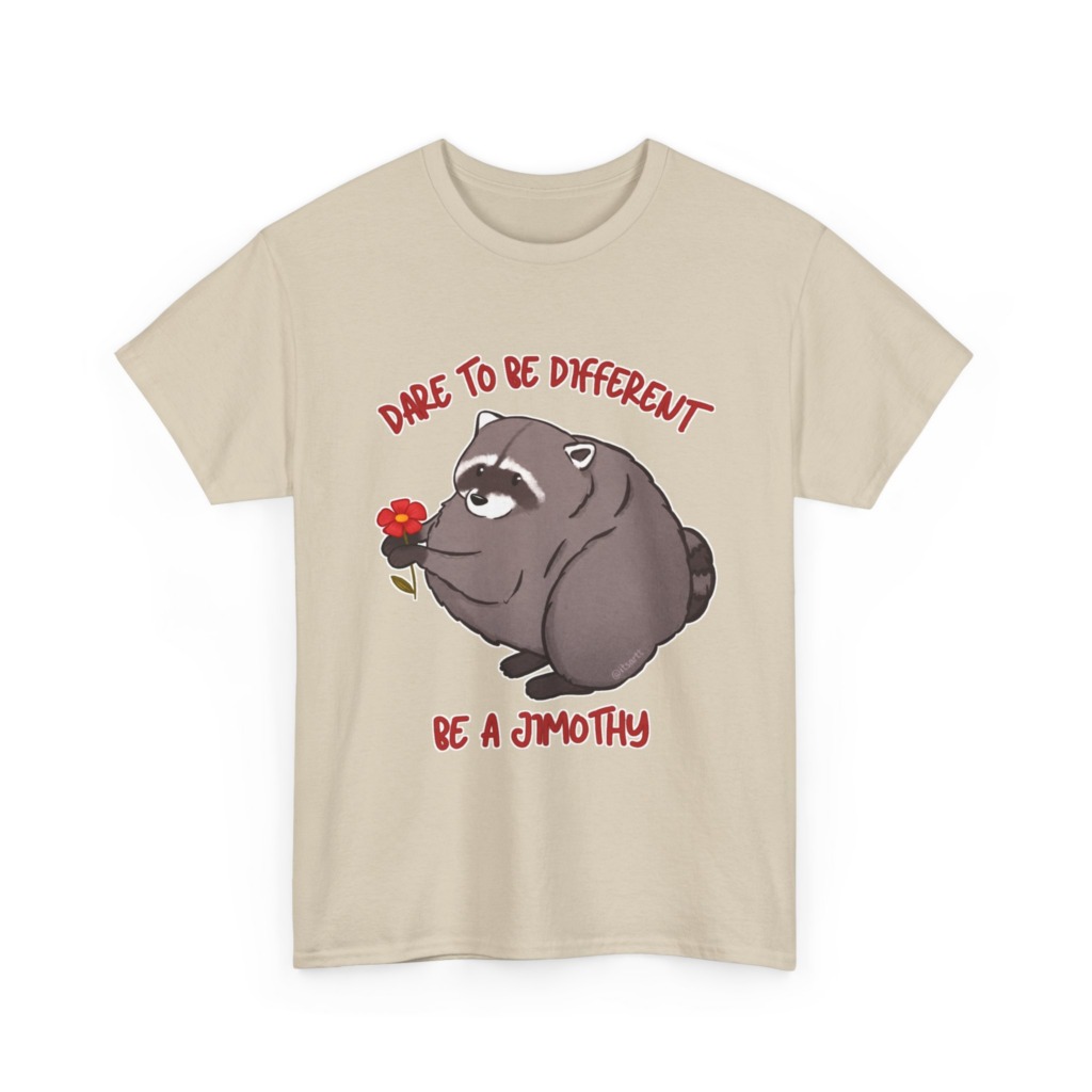 Raccoon T-Shirt: Jimothy with Flower Graphic Print