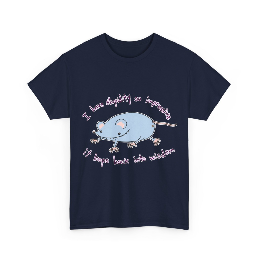 Cartoon Mouse 'Stupidity' Graphic T-Shirt