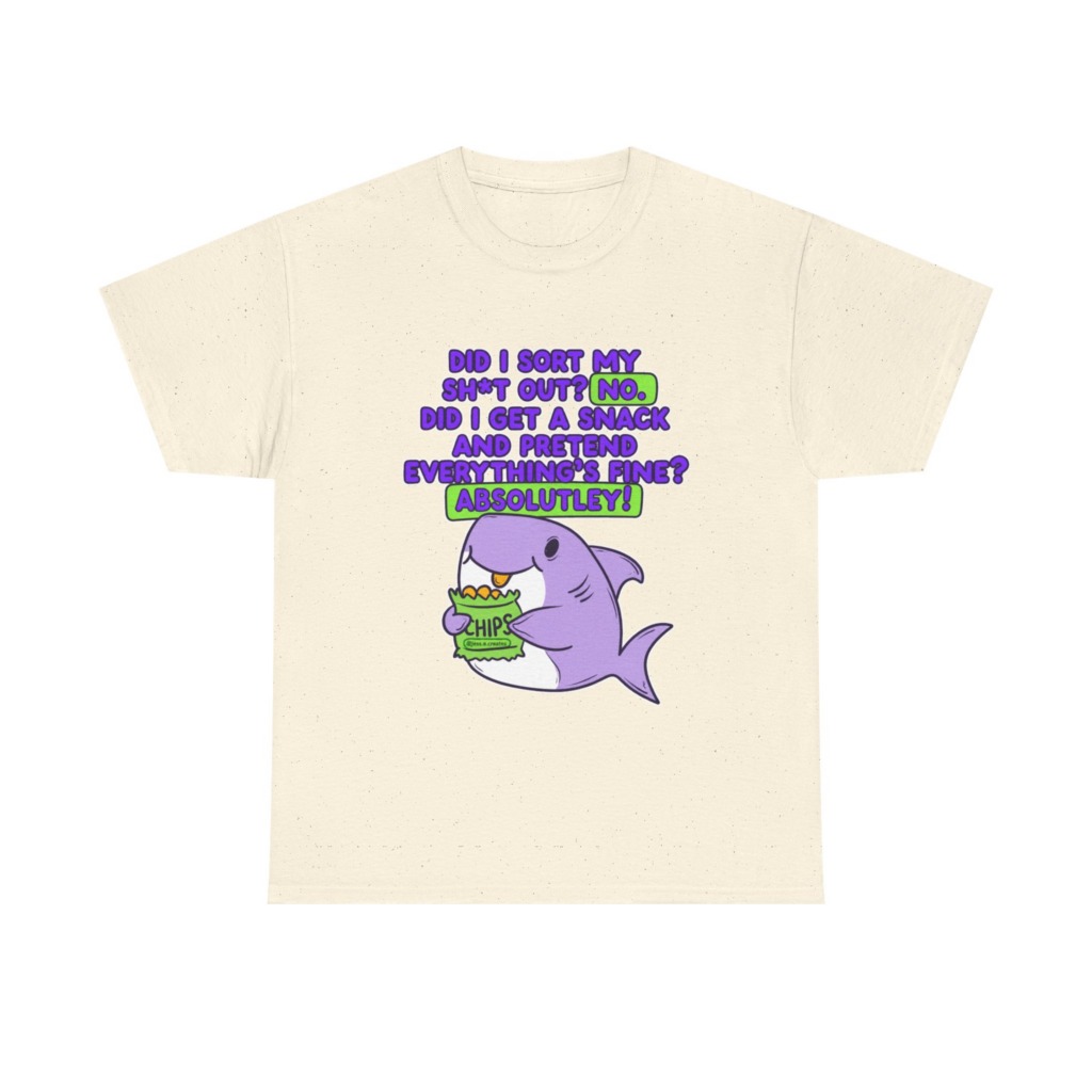 T-Shirt: Shark Eating Chips Funny Quote