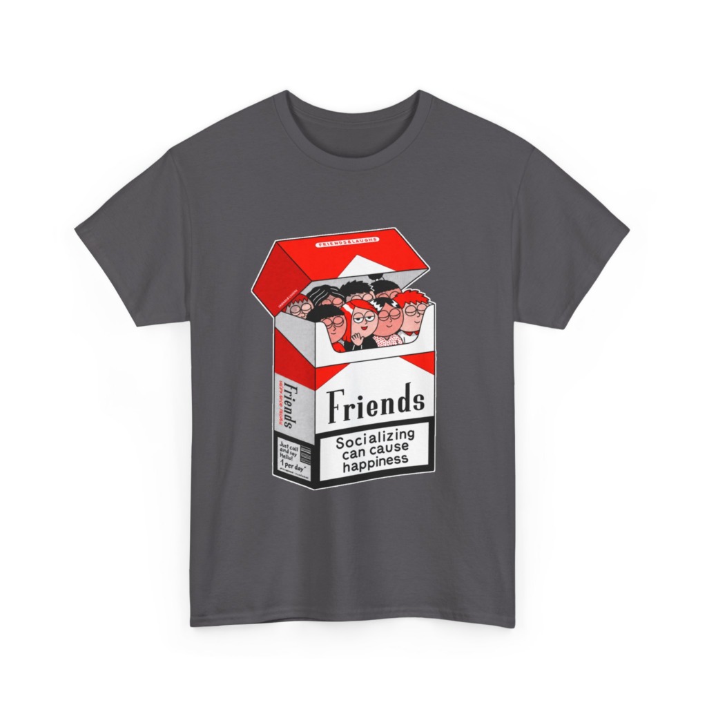 Graphic Tee: Friends Socializing Cigarette Pack