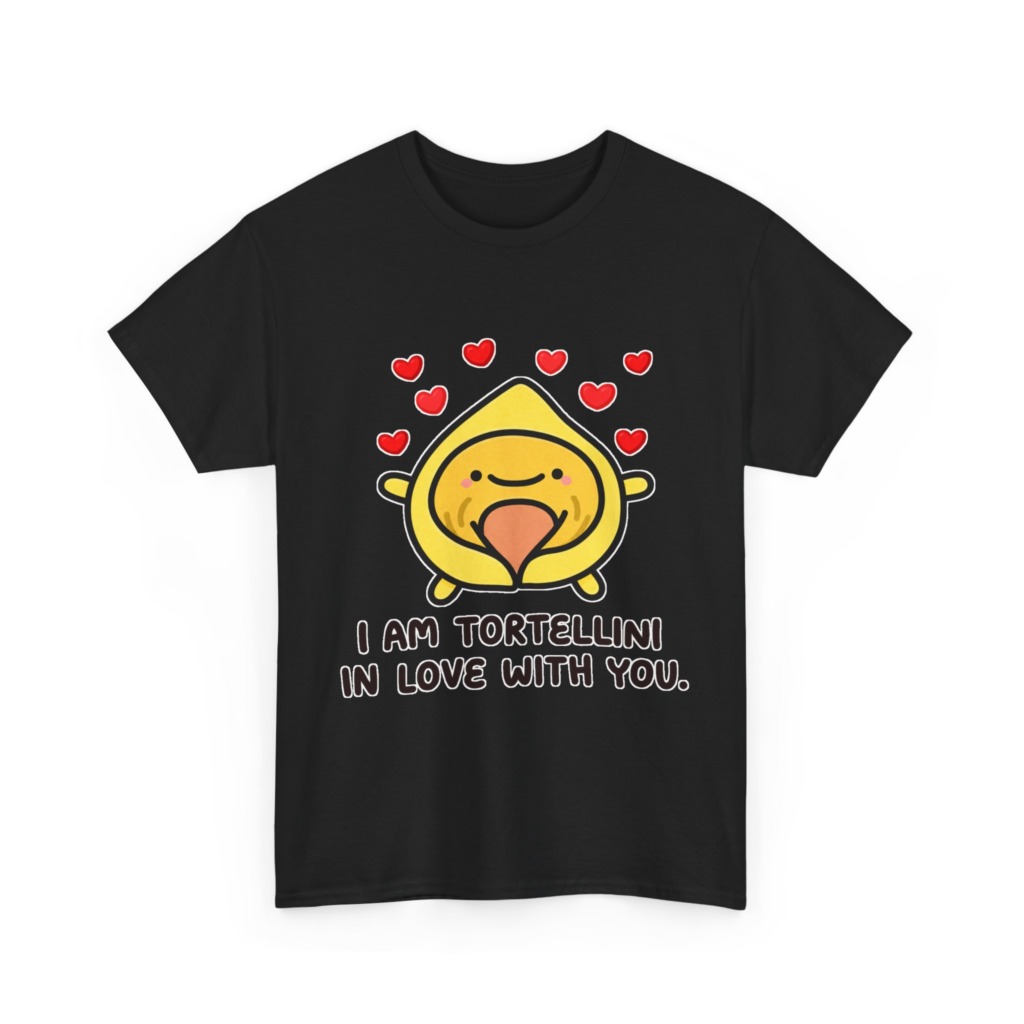 T-Shirt with Tortellini in Love Graphic