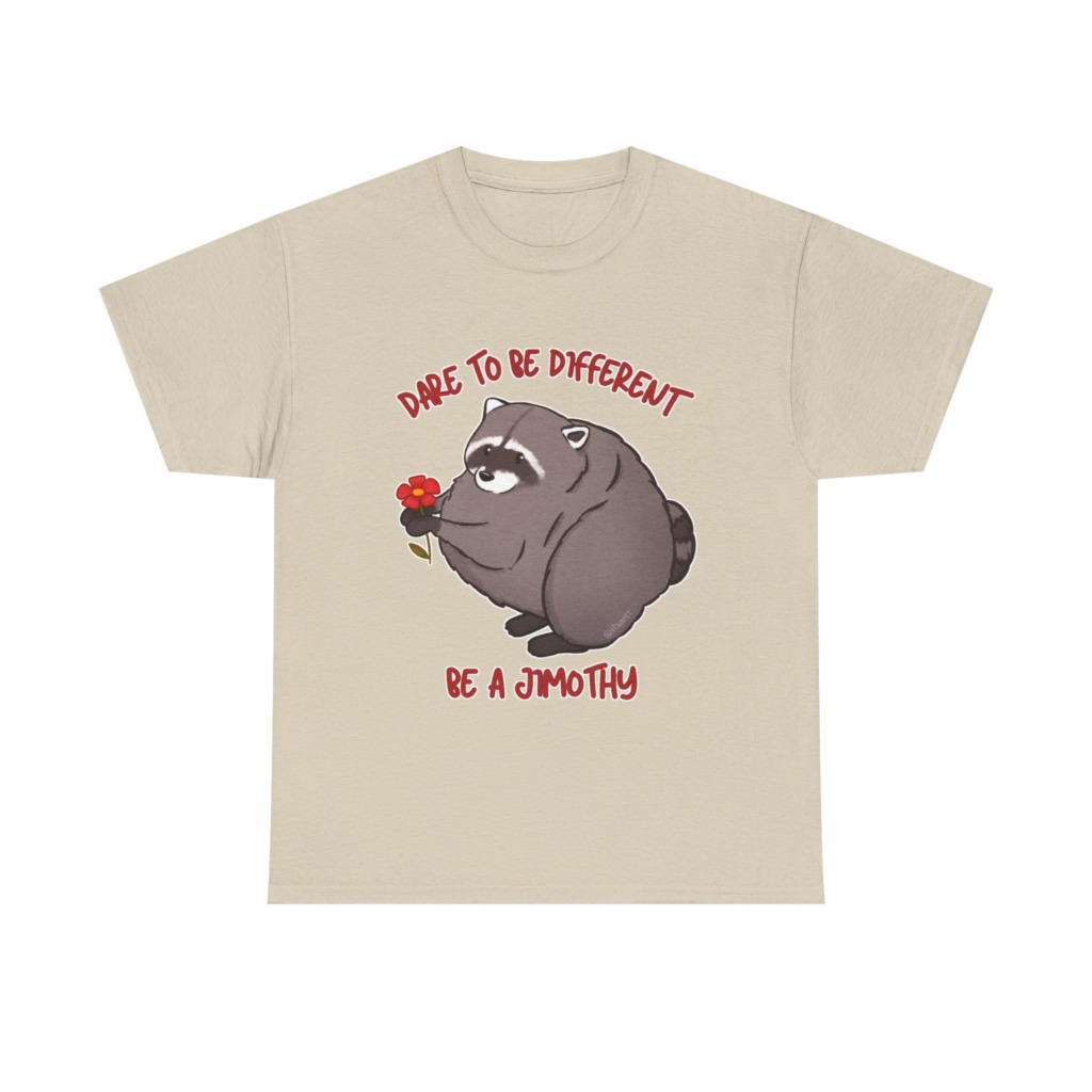 Raccoon T-Shirt: Jimothy with Flower Graphic Print