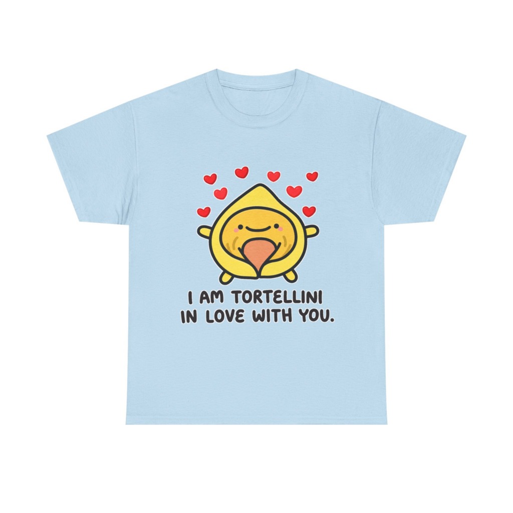 T-Shirt with Tortellini in Love Graphic