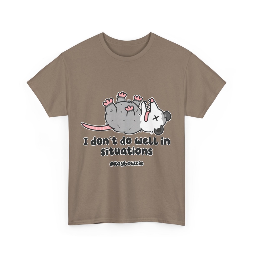 Opossum Playing Dead 'I Don't Do Well' Graphic T-Shirt