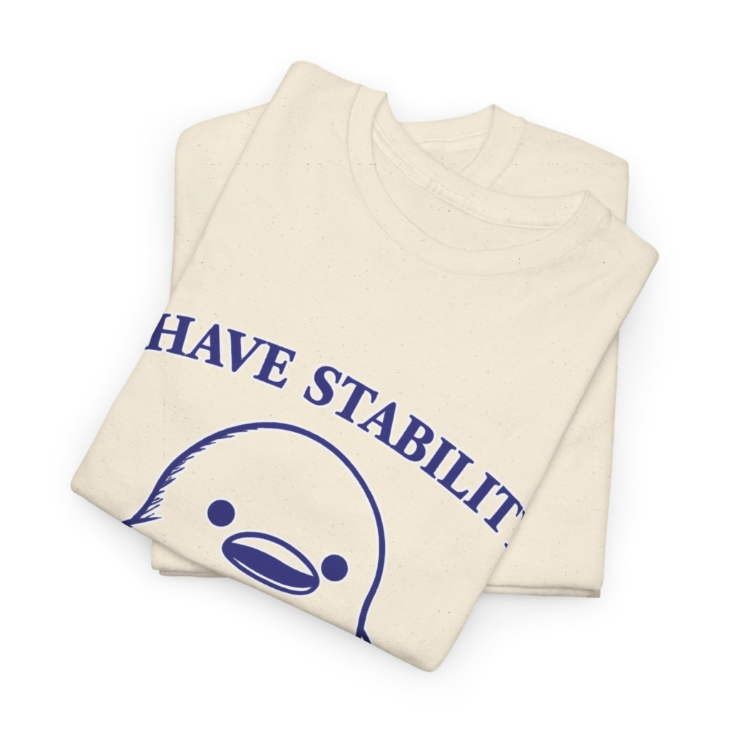 T-Shirt: Cute Stabbing Penguin 'Stability' Pun
