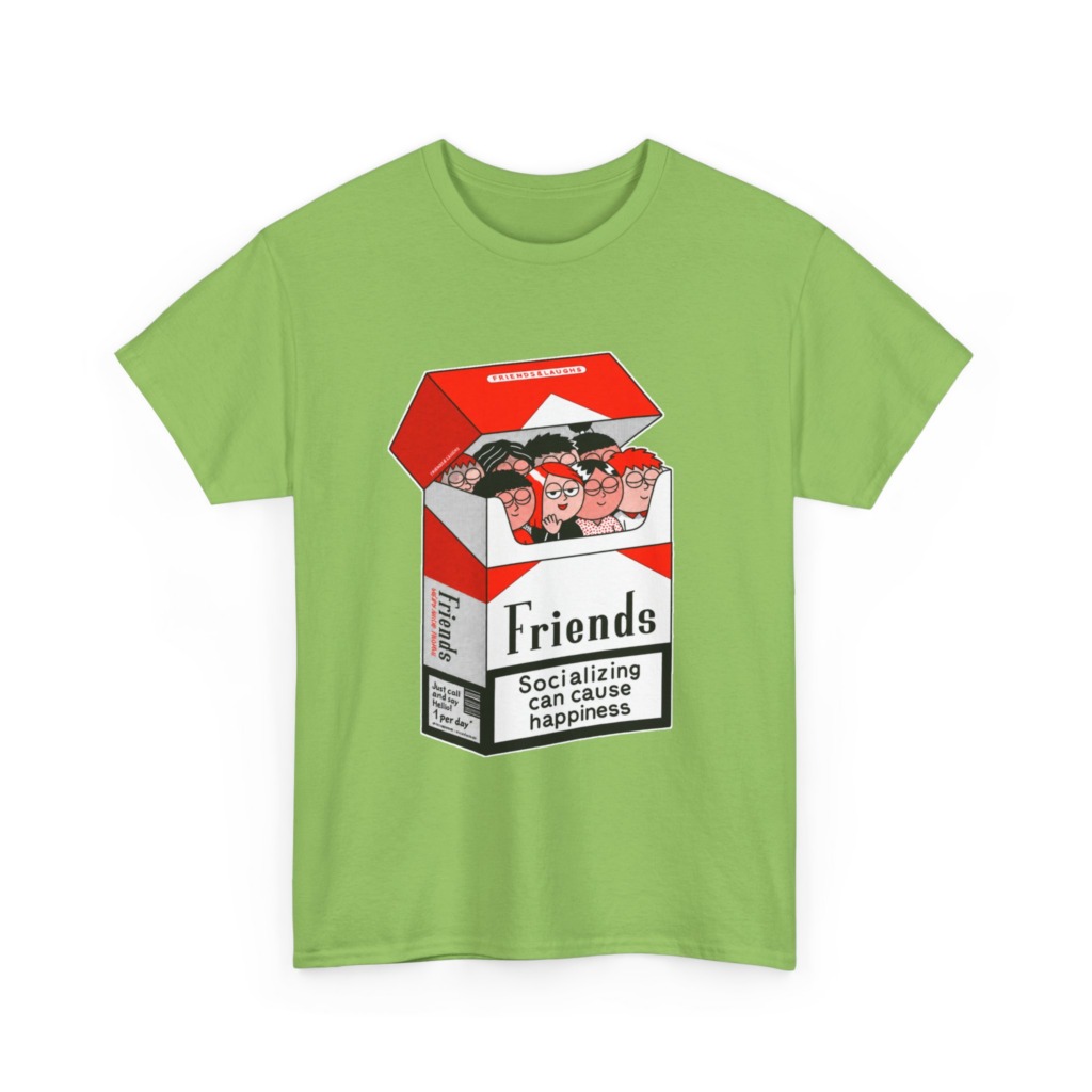 Graphic Tee: Friends Socializing Cigarette Pack