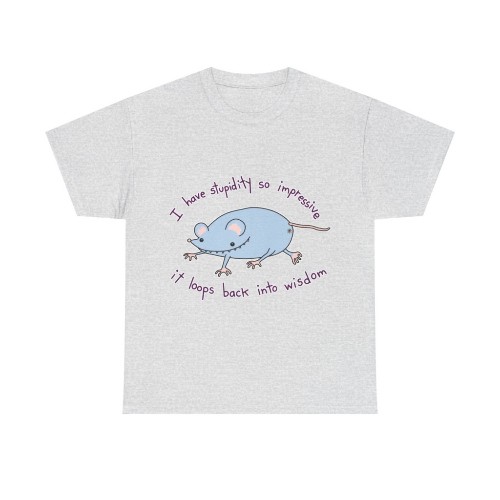 Cartoon Mouse 'Stupidity' Graphic T-Shirt