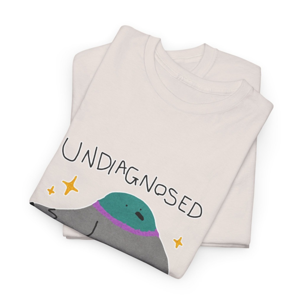 T-Shirt with Pigeon 'Undiagnosed' Graphic
