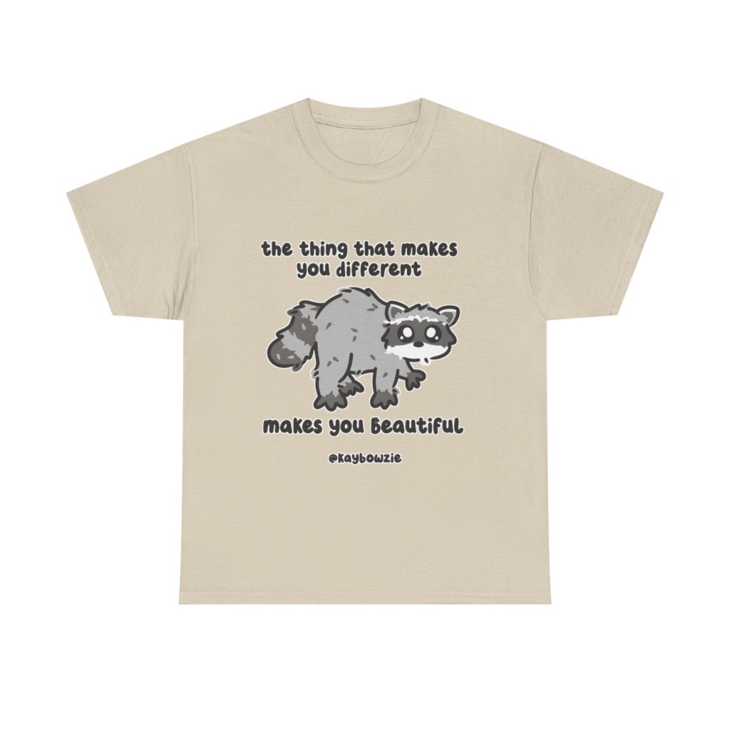 Raccoon 'Different Makes You Beautiful' Graphic Tee