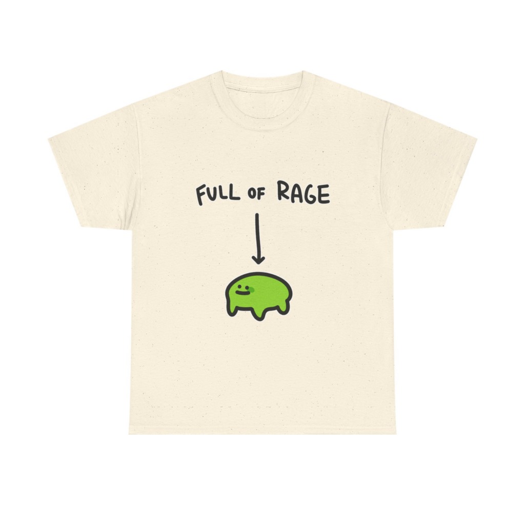 White Full Of Rage Happy Blob T-Shirt